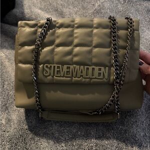 Steve Madden Quilted Olive Chain Shoulder Bag